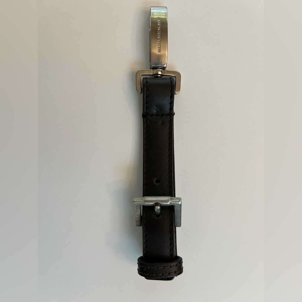 Burberry Black Leather Strap with Silver Clasp